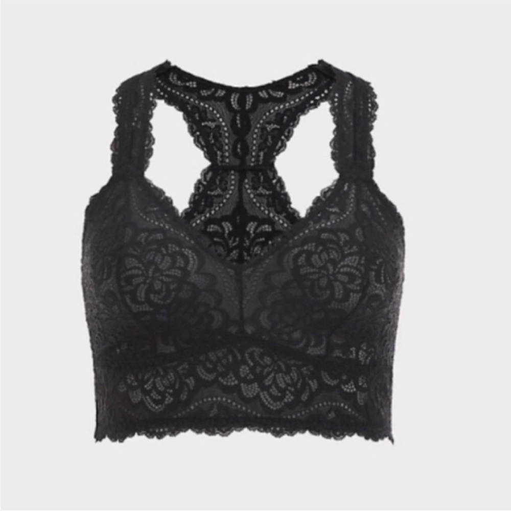 Torrid ~ Lace Racerback Bralette ~ Black ~Size 2-2X 18-20 ~ Brand New! - Picture 2 of 7
